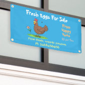 Cute grappige kippen cartoon-eieren te koop, bord spandoek (Buitenkant Gebouw)
