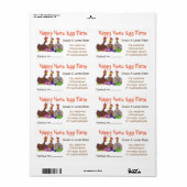 Cute grappige kippen Eidooi cartoon Etiket (Full Sheet)