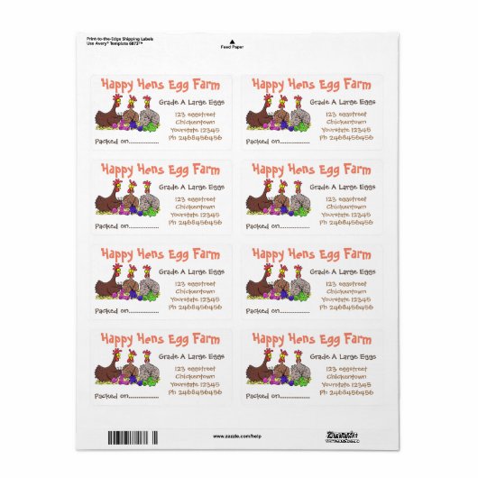 Cute grappige kippen Eidooi cartoon Etiket (Full Sheet)