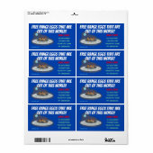 Cute grappige kippen in cartoon-eikarton etiket (Full Sheet)