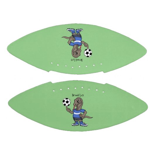 Cute grappige Komodo dragon die voetbal cartoon sp American Football (Panelen)