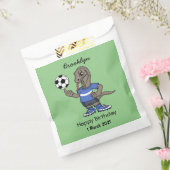 Cute grappige Komodo dragon die voetbal cartoon sp Bedankzakje (Gezegeld)