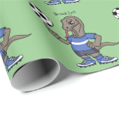 Cute grappige Komodo dragon die voetbal cartoon sp Cadeaupapier (Rol Hoek)