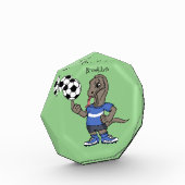 Cute grappige Komodo dragon die voetbal cartoon sp Fotoblokken (Links)