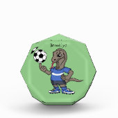 Cute grappige Komodo dragon die voetbal cartoon sp Fotoblokken (Voorkant)