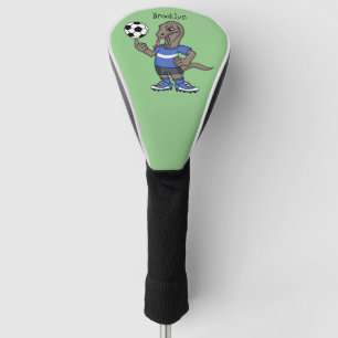 Cute grappige Komodo dragon die voetbal cartoon sp Golfheadcover