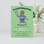 Cute grappige Komodo dragon die voetbal cartoon sp Kaart (Staand voorkant)