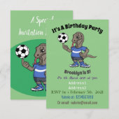 Cute grappige Komodo dragon die voetbal cartoon sp Kaart (Voorkant / Achterkant)