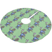 Cute grappige Komodo dragon die voetbal cartoon sp Kerstboom Rok (Gekanteld)