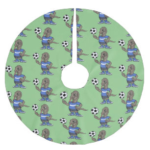 Cute grappige Komodo dragon die voetbal cartoon sp Kerstboom Rok