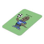 Cute grappige Komodo dragon die voetbal cartoon sp Magneet (Linkerzijde)