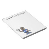 Cute grappige Komodo dragon die voetbal cartoon sp Notitieblok (Schuin)