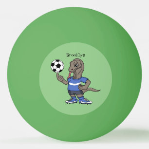 Cute grappige Komodo dragon die voetbal cartoon sp Pingpongbal