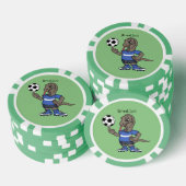 Cute grappige Komodo dragon die voetbal cartoon sp Poker Chips (Opstapeling)
