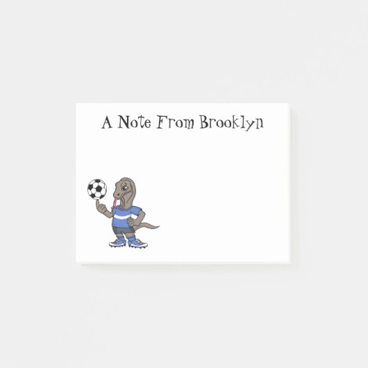 Cute grappige Komodo dragon die voetbal cartoon sp Post-it® Notes (Voorkant)
