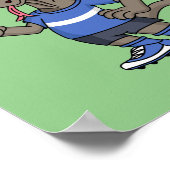 Cute grappige Komodo dragon die voetbal cartoon sp Poster (Hoek)