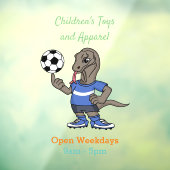 Cute grappige Komodo dragon die voetbal cartoon sp Raamsticker (Vel 3)