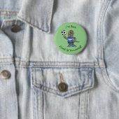 Cute grappige Komodo dragon die voetbal cartoon sp Ronde Button 5,7 Cm (In situ)