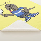 Cute grappige Komodo dragon die voetbal cartoon sp Sherpa Deken (3/4)