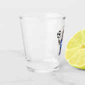Cute grappige Komodo dragon die voetbal cartoon sp Shot Glas (Links)