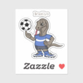 Cute grappige Komodo dragon die voetbal cartoon sp Sticker (Vel)