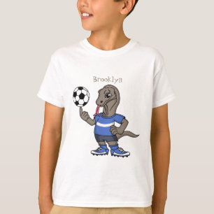 Cute grappige Komodo dragon die voetbal cartoon sp T-shirt