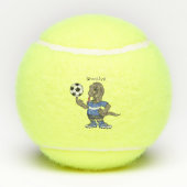 Cute grappige Komodo dragon die voetbal cartoon sp Tennisballen (Achterkant)