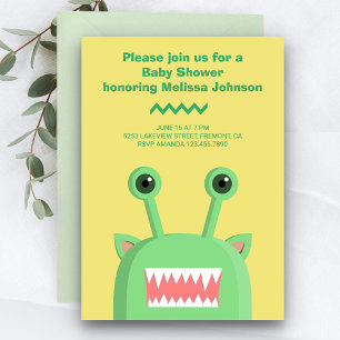 Cute Grappige Monster Baby Shower Kaart