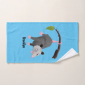 Cute grappige opossum aan de cartoon van de tak bad handdoek (Handdoek)