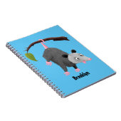 Cute grappige opossum aan de cartoon van de tak notitieboek (Rechterzijde)