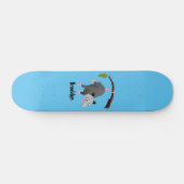 Cute grappige opossum aan de cartoon van de tak persoonlijk skateboard (Horizontaal)
