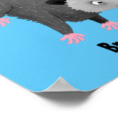 Cute grappige opossum aan de cartoon van de tak poster (Hoek)