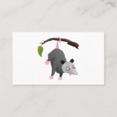 Cute grappige opossum aan de cartoon van de tak visitekaartje (Achterkant)