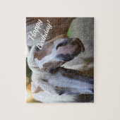 Cute grappige paarden gepersonaliseerd "Happy Birt Legpuzzel (Verticaal)