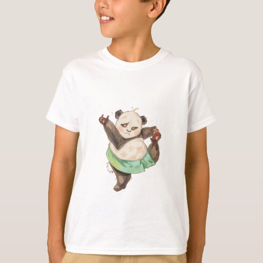 Cute Grappige Panda Ballerina Kinder T-Shirt (Voorkant)