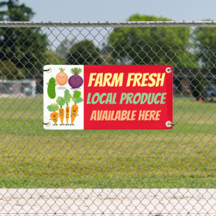 Cute grappige plantaardige producten voor verkoop spandoek