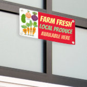 Cute grappige plantaardige producten voor verkoop spandoek (Buitenkant Gebouw)