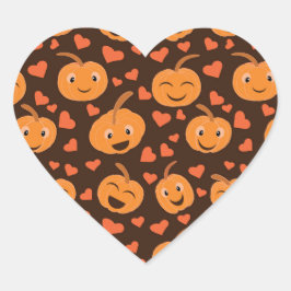  Cute grappige pompoenen met hartvormen   Hart Sticker