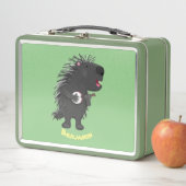 Cute grappige porcupine die banjo-cartoon speelt (In situ)