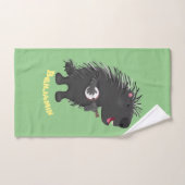 Cute grappige porcupine die banjo-cartoon speelt bad handdoek (Handdoek)