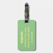 Cute grappige porcupine die banjo-cartoon speelt bagagelabel (Achterkant verticaal)