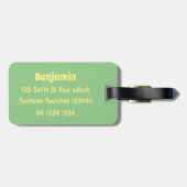 Cute grappige porcupine die banjo-cartoon speelt bagagelabel (Achterkant horizontaal)