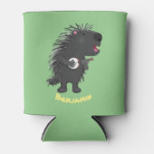 Cute grappige porcupine die banjo-cartoon speelt blikjeskoeler (Voorkant)