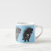 Cute grappige porcupine die banjo-cartoon speelt espresso kop (Rechts)