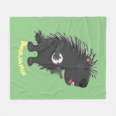 Cute grappige porcupine die banjo-cartoon speelt fleece deken (Voorkant (Horizontaal))