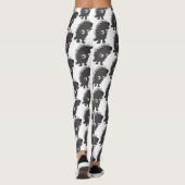 Cute grappige porcupine die banjo-cartoon speelt leggings (Achterkant)