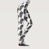 Cute grappige porcupine die banjo-cartoon speelt leggings (Rechts)