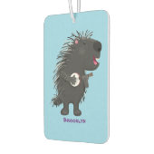 Cute grappige porcupine die banjo-cartoon speelt luchtverfrisser (Links)