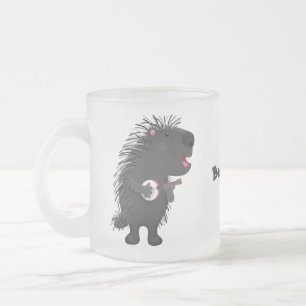 Cute grappige porcupine die banjo-cartoon speelt matglas koffiemok