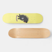 Cute grappige porcupine die banjo-cartoon speelt persoonlijk skateboard (Horizontaal)